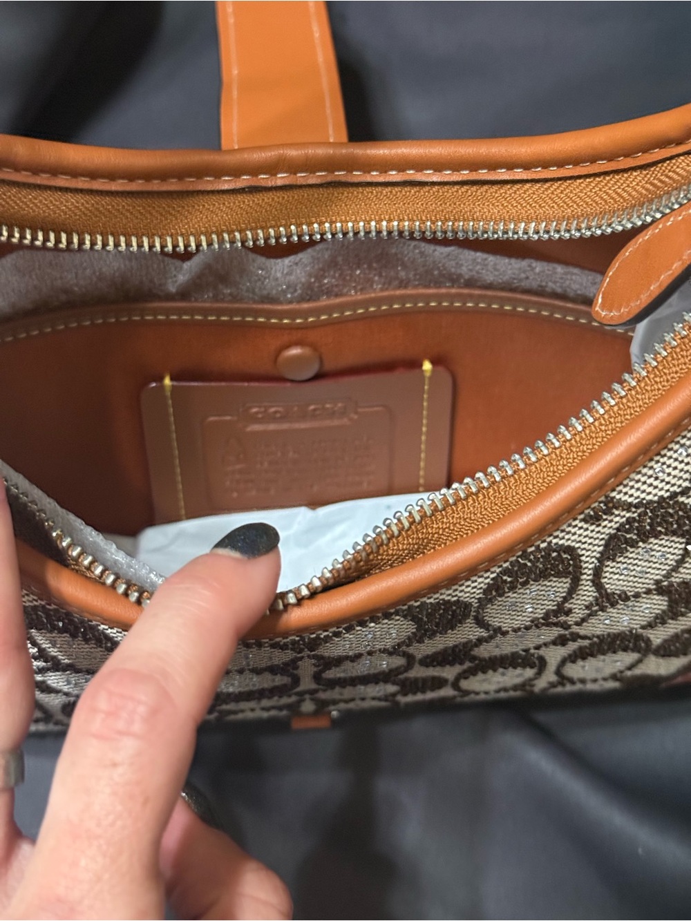 NWT Coach Crystal Signature Jacquard Hamptons Shoulder Bag - Picture 11 of 12